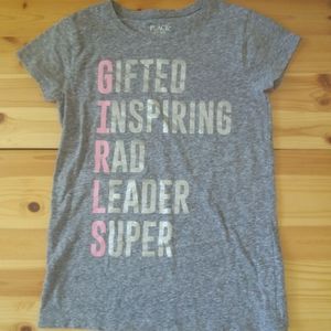Children's Place grey glitter GIRLS tee Sz 10/12